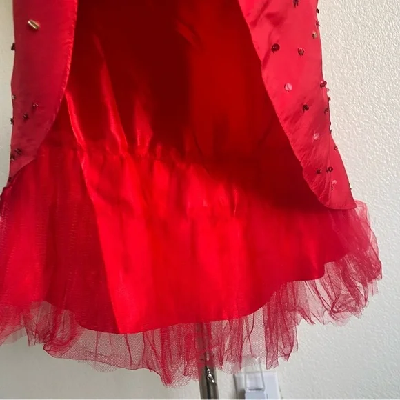 NWT MayQueen Couture USA MQ578 Red Strapless Sparkly Mini Prom Dress - Size 16 - Picture 13 of 15